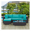 outdoor patio corner Modway Furniture Sofa Sectionals Espresso Turquoise