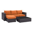 outdoor lounge l shape Modway Furniture Sofa Sectionals Espresso Orange