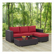 white patio set Modway Furniture Sofa Sectionals Espresso Red