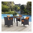 outdoor two chairs and table Modway Furniture Bar and Dining Espresso Orange