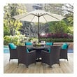 bistro set indoor Modway Furniture Bar and Dining Espresso Turquoise
