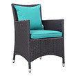 dining table with rattan chairs Modway Furniture Bar and Dining Espresso Turquoise