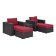 black aluminum patio Modway Furniture Sofa Sectionals Espresso Red