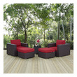 black aluminum patio Modway Furniture Sofa Sectionals Espresso Red