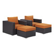 outdoor area furniture Modway Furniture Sofa Sectionals Espresso Orange