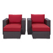 patio furniture loveseat Modway Furniture Sofa Sectionals Espresso Red