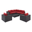 l shaped outdoor couch Modway Furniture Sofa Sectionals Espresso Red