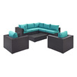 white patio conversation set Modway Furniture Sofa Sectionals Espresso Turquoise