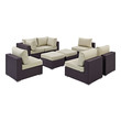corner seating outdoor furniture Modway Furniture Sofa Sectionals Espresso Beige