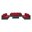 wicker sectional furniture Modway Furniture Sofa Sectionals Espresso Red