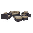 outdoor deck seating Modway Furniture Sofa Sectionals Espresso Mocha