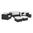 aluminum and mesh outdoor furniture Modway Furniture Sofa Sectionals Espresso White