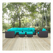 black and white outdoor patio set Modway Furniture Sofa Sectionals Espresso Turquoise