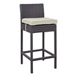 wicker bar height table Modway Furniture Bar and Dining Espresso Beige