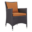 rattan sofa dining set Modway Furniture Bar and Dining Espresso Orange