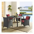 4 person bistro set outdoor Modway Furniture Bar and Dining Canvas Red