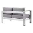 outdoor sectional 3 piece Modway Furniture Sofa Sectionals Silver Gray