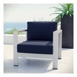 cream accent chair with ottoman Modway Furniture Sofa Sectionals Silver Navy
