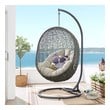double lounge chair outdoor Modway Furniture Daybeds and Lounges Outdoor Chairs and Stools Gray Beige