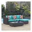left chaise sectional couch Modway Furniture Sofa Sectionals Espresso Turquoise