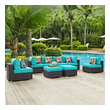metal outdoor sectional couch Modway Furniture Sofa Sectionals Espresso Turquoise