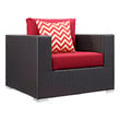 patio set of 3 Modway Furniture Sofa Sectionals Espresso Red