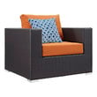 outdoor l shaped couch small Modway Furniture Sofa Sectionals Espresso Orange