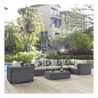 3 piece outdoor setting Modway Furniture Sofa Sectionals Canvas Antique Beige