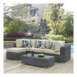 white outdoor patio set Modway Furniture Sofa Sectionals Canvas Antique Beige