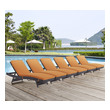 outdoor seating set with fire pit Modway Furniture Daybeds and Lounges Espresso Orange