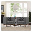microfiber sectional couch Modway Furniture Sofas and Armchairs Gray