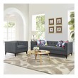 leather and cloth sectional Modway Furniture Sofas and Armchairs Gray