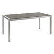 8 seat patio table Modway Furniture Dining Sets Silver Gray