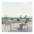 8 seat patio table Modway Furniture Dining Sets Silver Gray