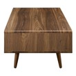 wood slab end table Modway Furniture Tables Walnut White