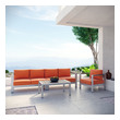 aluminum outdoor patio dining set Modway Furniture Sofa Sectionals Silver Orange
