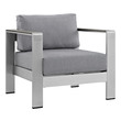 metal corner garden sofa set Modway Furniture Sofa Sectionals Silver Gray