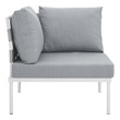 outdoor sectional with chaise Modway Furniture Sofa Sectionals White Gray