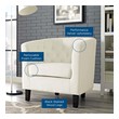 wing back living room chairs Modway Furniture Sofas and Armchairs Ivory