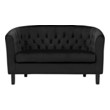 green velvet sofa with chaise Modway Furniture Sofas and Armchairs Black