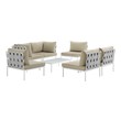 black and white patio sectional Modway Furniture Sofa Sectionals White Beige