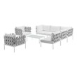 small outdoor l couch Modway Furniture Sofa Sectionals White White