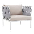 patio couch small Modway Furniture Sofa Sectionals White Beige