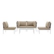 4 piece outdoor sofa set Modway Furniture Sofa Sectionals White Beige
