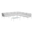 outdoor patio dining set with bench Modway Furniture Sofa Sectionals White White