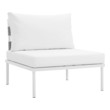 outdoor patio dining set with bench Modway Furniture Sofa Sectionals White White