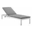 patio chaise sectional Modway Furniture Daybeds and Lounges Silver Gray