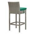 high back outdoor bar stools Modway Furniture Bar and Dining Light Gray Green