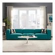 blue velvet couch with chaise Modway Furniture Sofas and Armchairs Teal