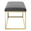 white small accent chairs Modway Furniture Benches and Stools Gold Gray
